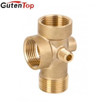 LB Guten top 5 vías bomba de latón assories latón fitting 5 vías latón cruz tubo fitting